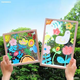 Acrylic Photo Frame Glass Picture Frame Kidsren's Handmade DIY Dried Flower Display Frame Teacher's Day Hand-Painted Graffiti Transparent Frame