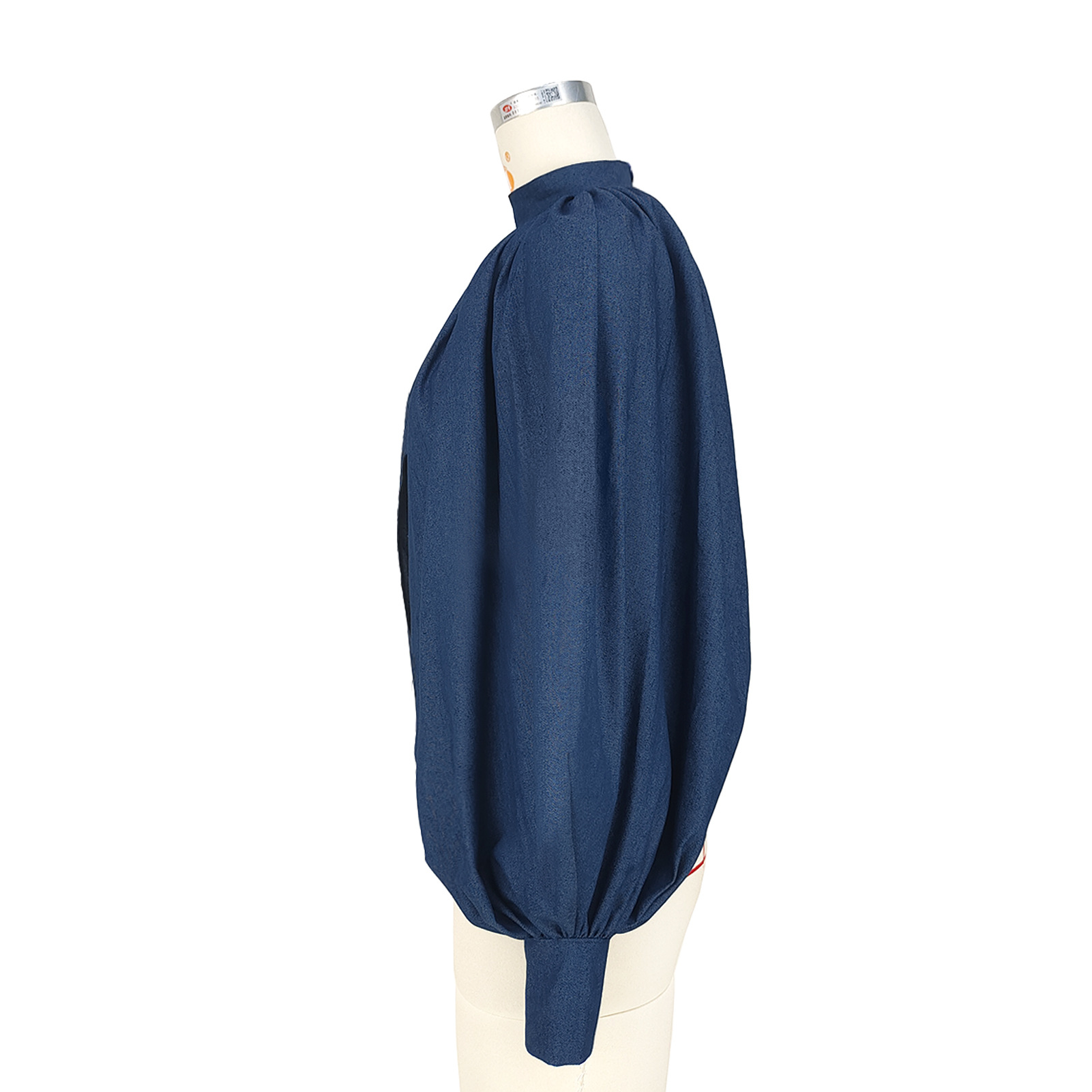 Fornitura di abbigliamento femminile, cardigan senza schienale con maniche a pipistrello e bottoni in denim alla moda_voghion.com