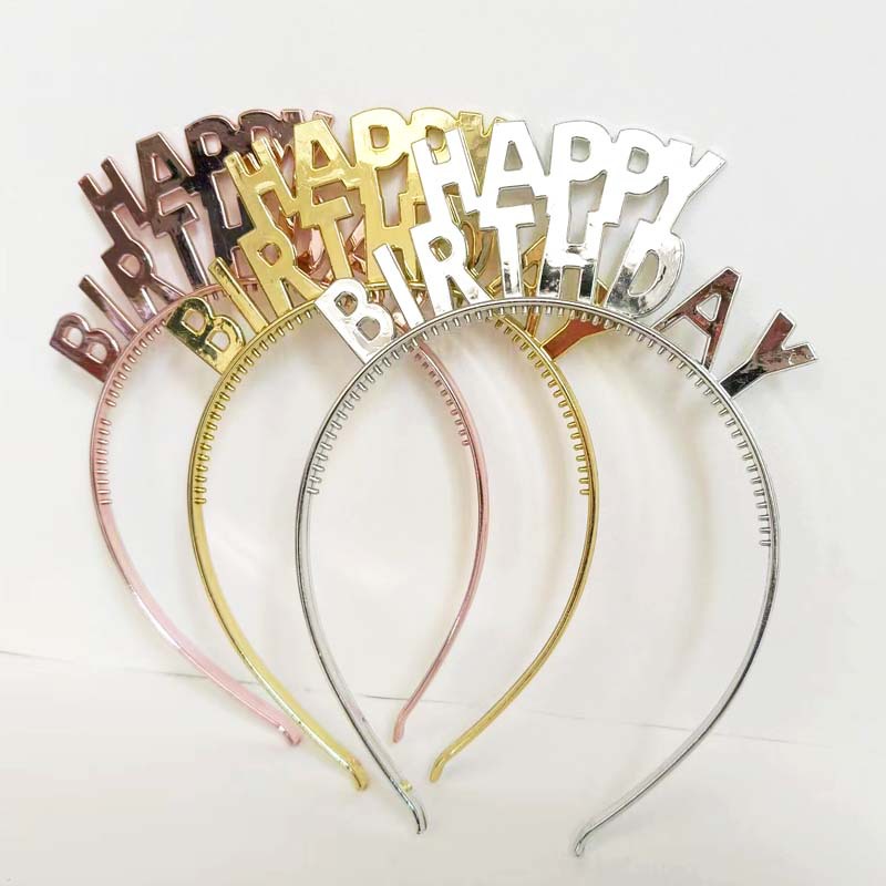 HAPPY BIRTHDAY plastic headband happy birthday headband holiday hair accessories headdress manufacturers wholesale