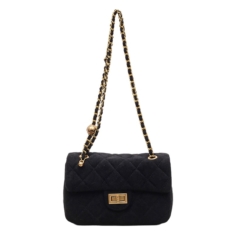 Bolsa de cadena de diamante transfronteriza retro bolso pequeño bolso cuadrado para mujeres otoño y invierno 2025 nuevo estilo versátil bolso de hombro bolso de viaje