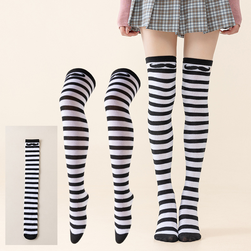 Calcetines Largos Bucaneras a Rayas para Mujer de Poliéster y Spandex, Absorción del Sudor, para Cosplay image 76