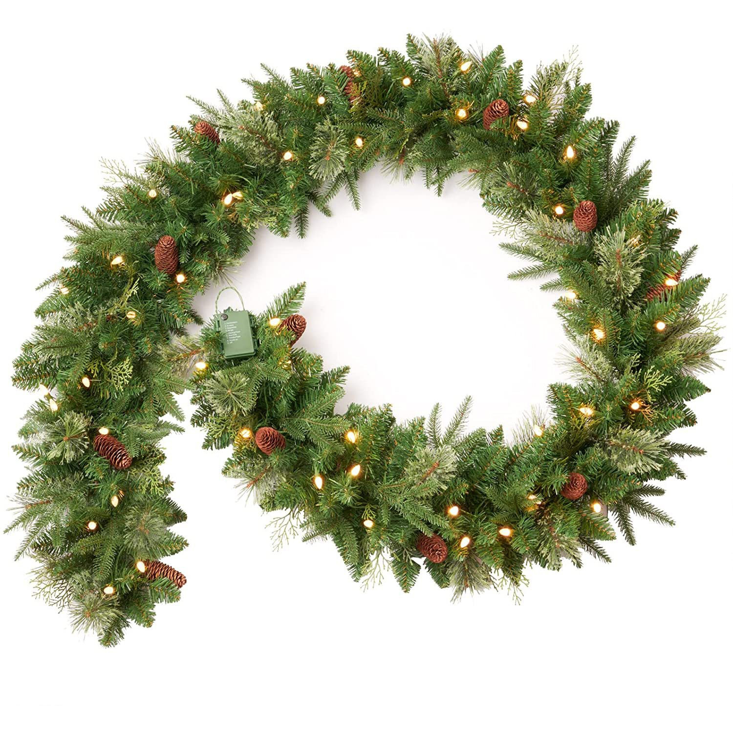 クリスマス赤果松果クリスマス藤条180cm/2.7メートル暗号化ランプ付きクリスマス装飾藤条門藤門飾り