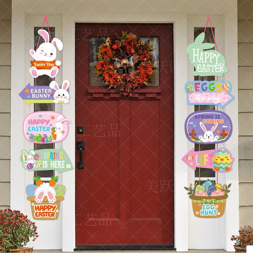 Amazon nueva decoración de fiesta de Pascua puerta colgante Puerta de Pascua enlace banner sitio diseño decoración colgante ornamento