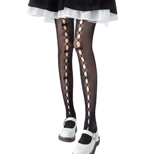 Cross-border Hot Selling Multiple Bowknot Fishnet Stockings Spice Girls Bouncy Black Silk Stockings Big Bowknot Pantyhose
