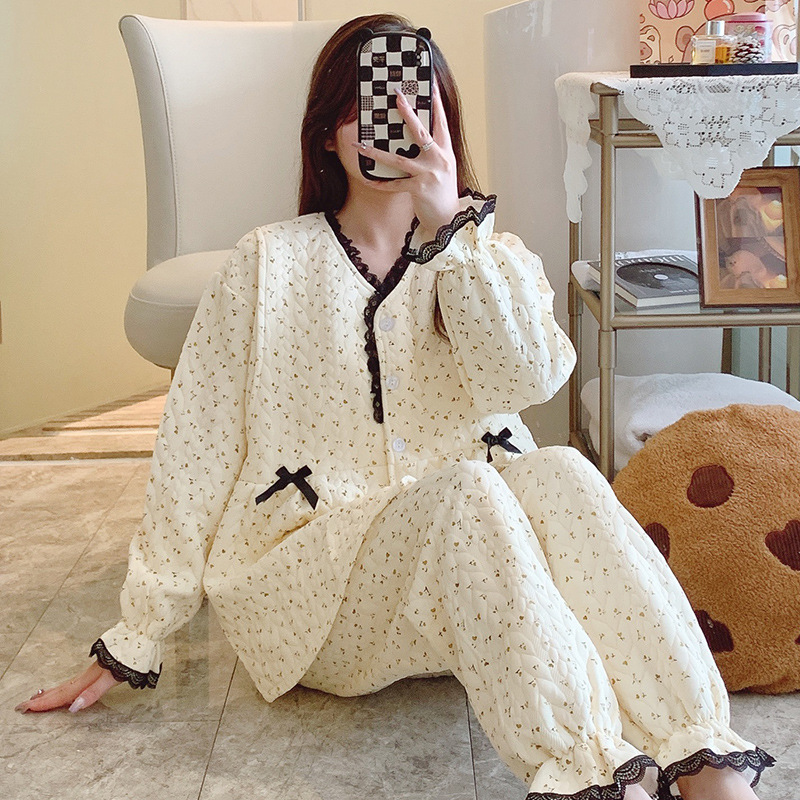 Maternity Pajamas for Autumn and Winter, Thickened Air Cotton, Plus Size, October and November Postpartum Nursing Clothes, Maternity Nursing Sleepwear Maternity Pajamas for Autumn and Winter, Thickened Air Cotton, Plus Size, October and November Postpartum Nursing Clothes, Maternity Nursing Sleepwear
