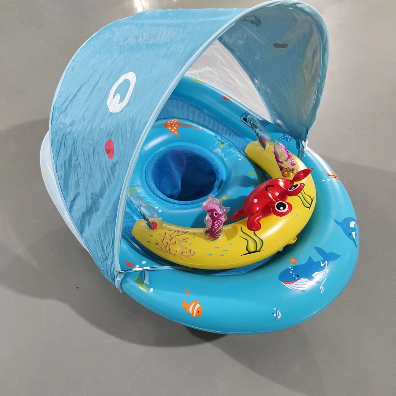 Asiento infláble para bebés PVC anillo de natación anillo flotante para niños anillo de tela de malla gruesa para proporcionar comercio electrónico transfronterizo
