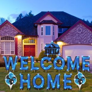 2025 Welcome Back Home Yard Sign with Led Light Letters Lawn Party Decoration Hollow Board Uv Sign