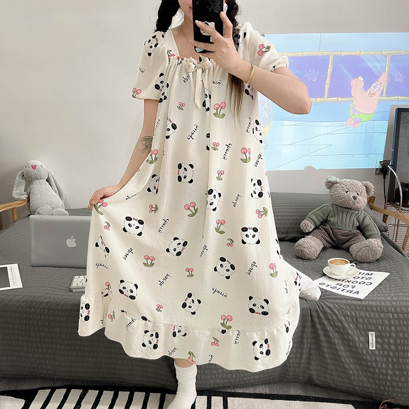 2024 pijama de mujer de verano pijama de mangas cortas delgada dulce estudiante lindo verano se puede usar ropa de casa