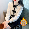 Plush Long sleeve T-shirt Autumn and winter 2022 new pattern fashion Western style Lace Primer Blouse Western style By age jacket