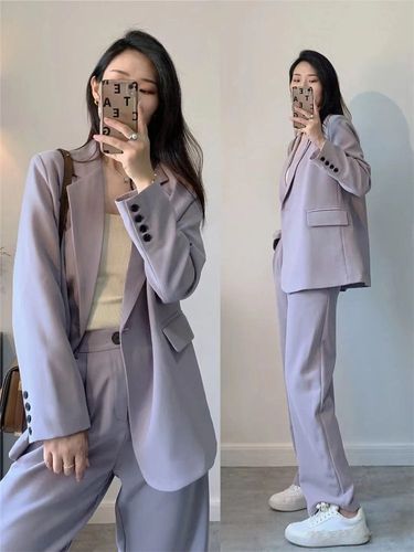 Feminine Blazer  Spring New Korean Style Loose Fashion Casual Suit Suit Professional Formal Wear