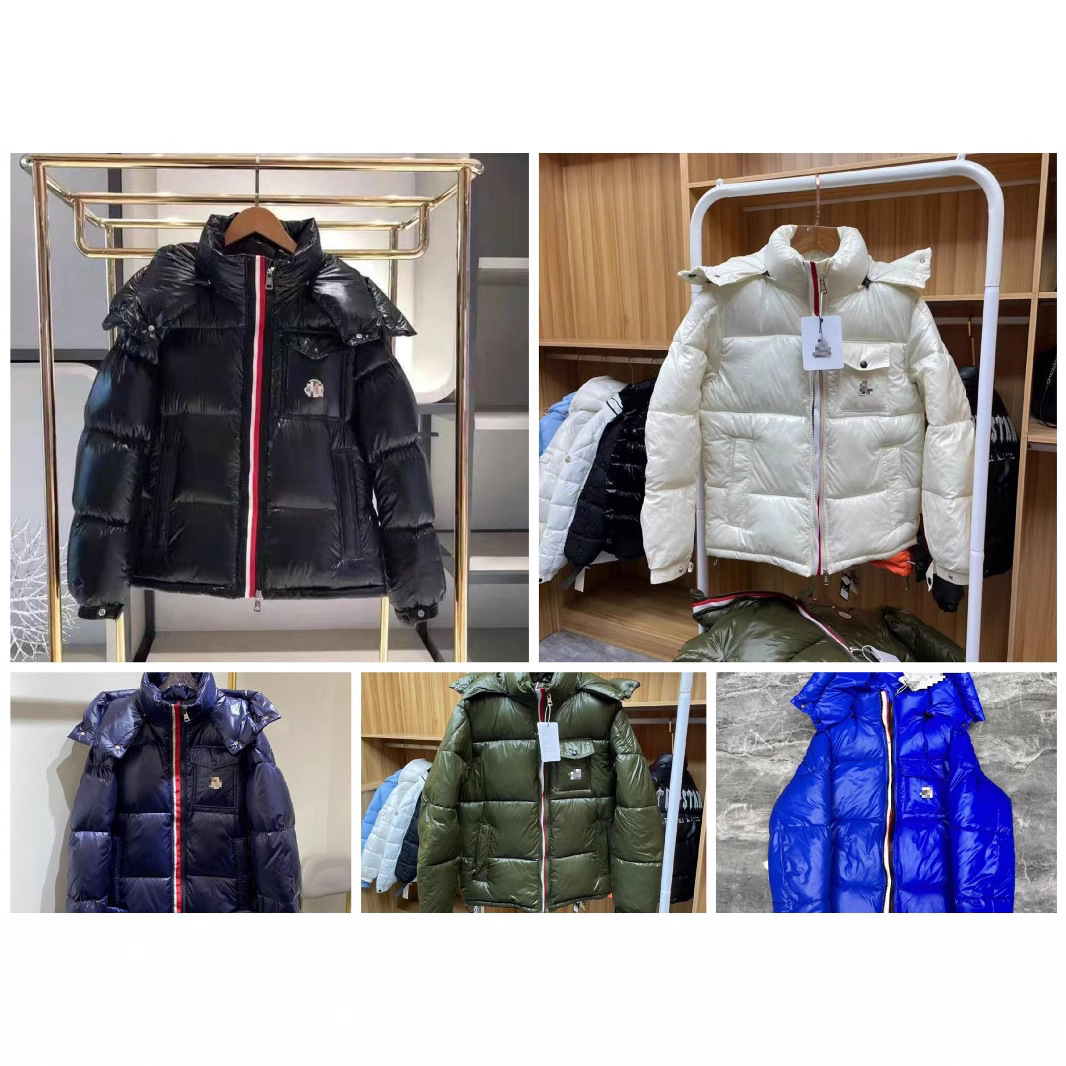 新款蒙家高品质玛雅三色织带条男女宽松韩版同款时尚百搭棉服外套