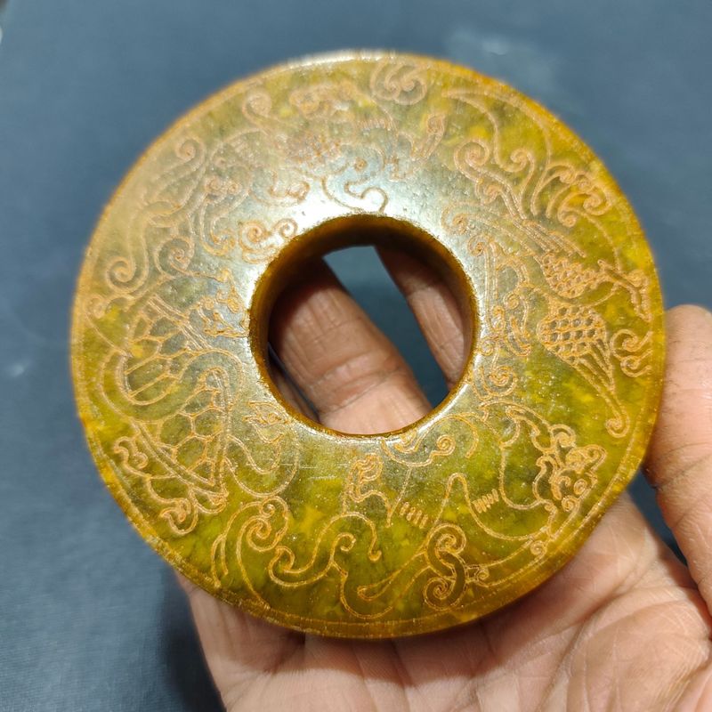 大量批发老岫玉古玩玉器捡漏做旧兽面镂空八卦古玉老玉挂件|undefined