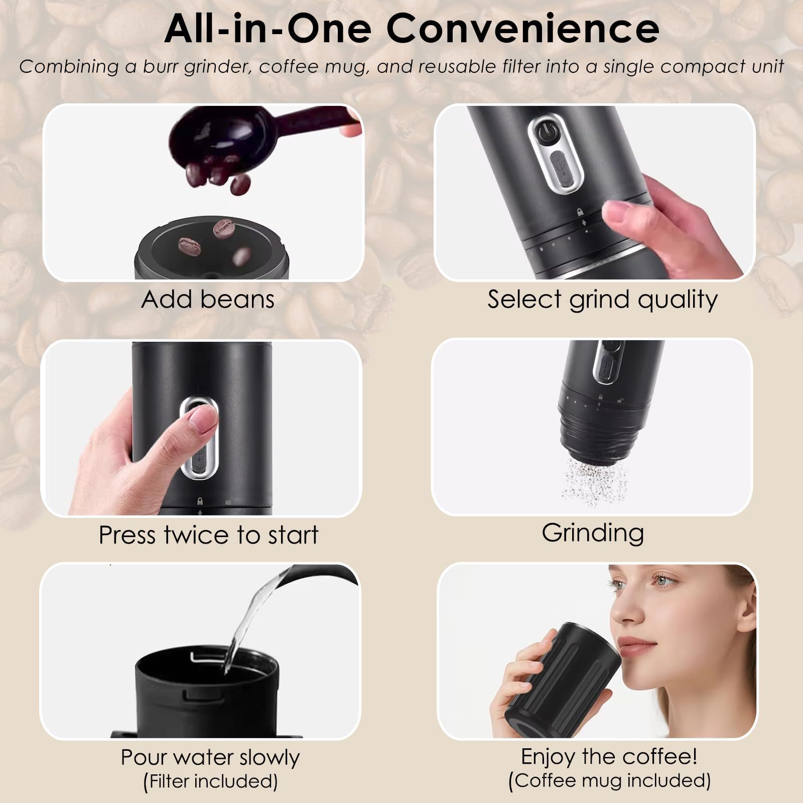 Portable Coffee Machine Hand-brewed Espresso Maker For Travel_voghion.com