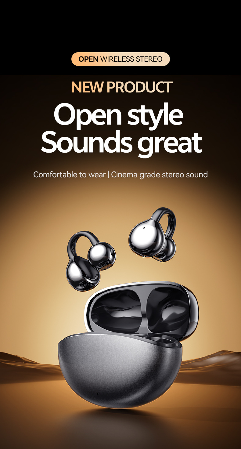M110 AI Real-time Translation OWS Clip Type Not In Ear Bone Conduction Intelligent Bluetooth Headset_voghion.com