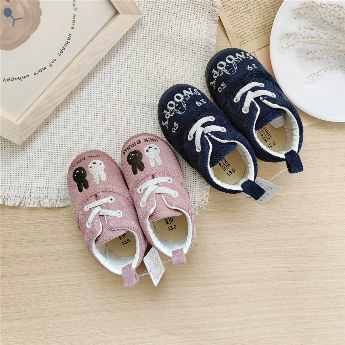 Qing Экспорт День MF & SNP Детские осенние и зимние вельветовые туфли