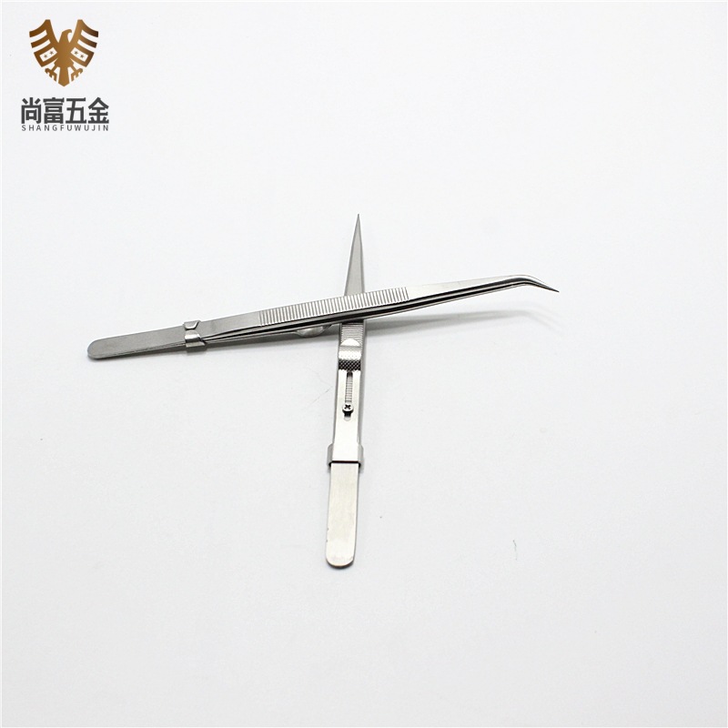 珠宝镊子 精密镊子无磁带锁防滑尖头夹具高弹性可调节不锈钢 防磁