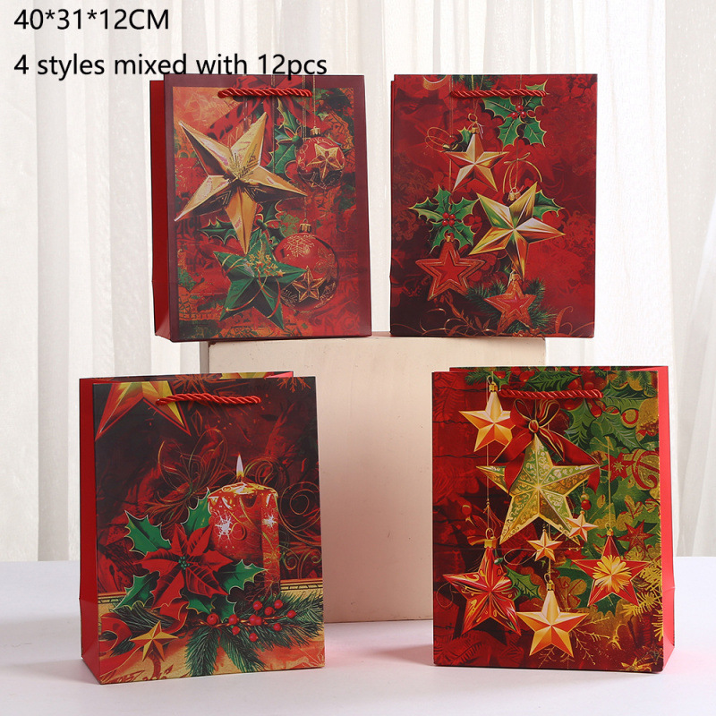 白卡纸圣诞节主题平口袋生日派对糖果包装纸袋卡通精美送礼礼品袋