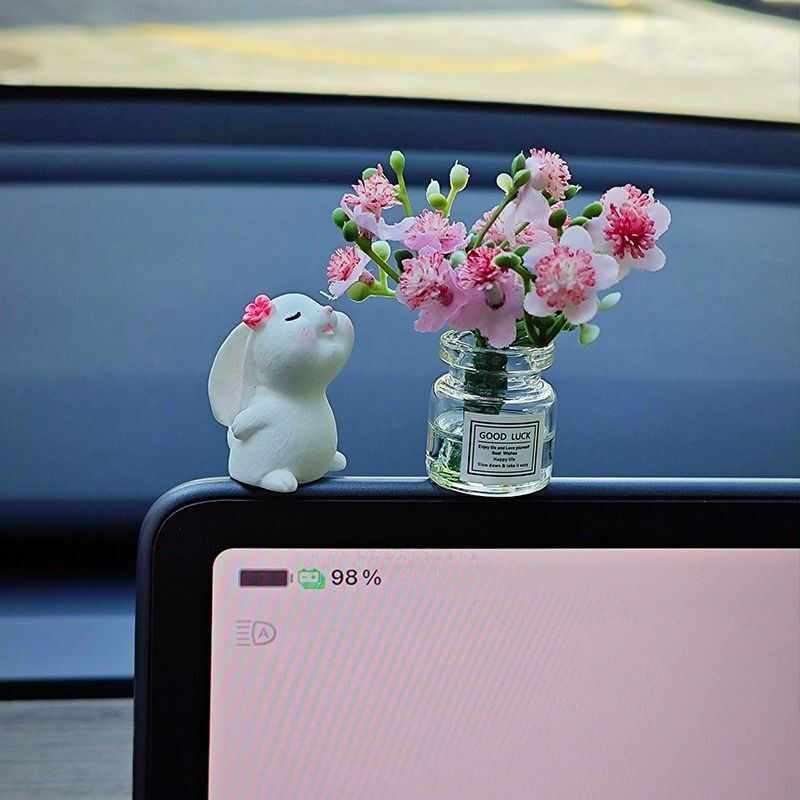 Healing-Style Car Ornaments, Honey Pot Jasmine Flower Handmade Artificial Flower Ornaments, Cute Decorations for Car Dashboard Screen Healing-Style Car Ornaments, Honey Pot Jasmine Flower Handmade Artificial Flower Ornaments, Cute Decorations for Car Dashboard Screen