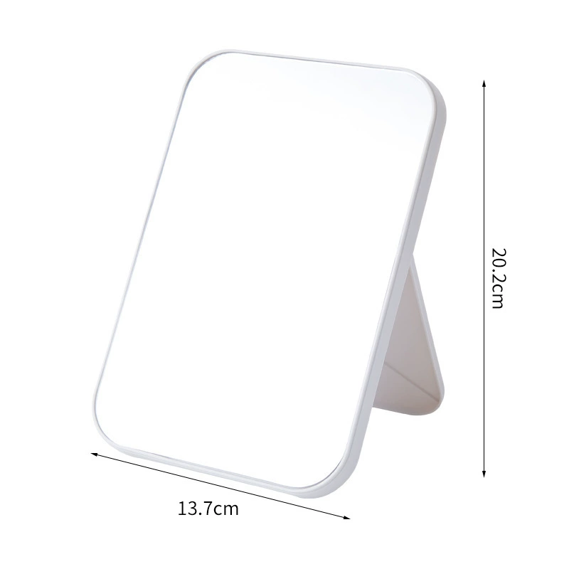 Simple Square Folding Handheld Mirror, Plastic Frame, Compact 20.2×13.7×2 cm