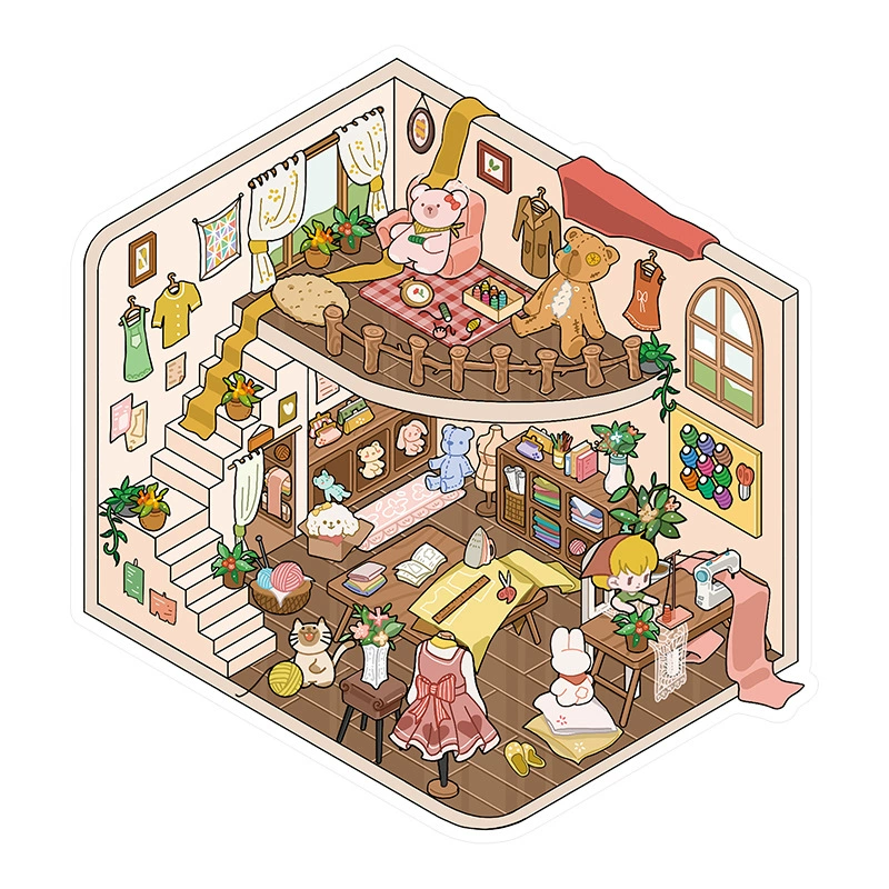 Three dimensional small sticker, 3D, scheduler
