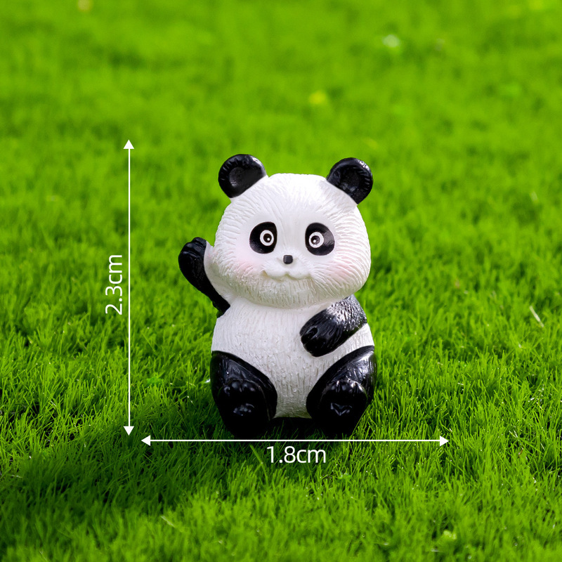 苔藓微景观创意可爱小熊猫围炉煮茶公仔 diy装饰品配件迷你小摆件|undefined