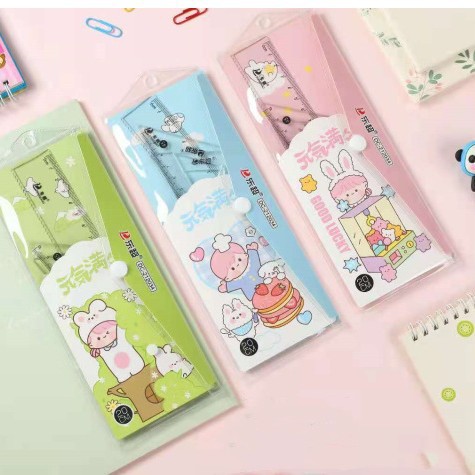 Creativo niños de alta apariencia 20cm botón 4 piezas conjunto estudiante triángulo tablero examen traje de aprendizaje suministros al por mayor