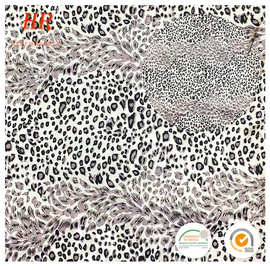 现货供应弹力豹纹印花金丝绒布料 韩国绒服装天鹅绒保暖面料批发