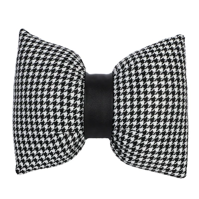 Seat Cover, High-End Four-Season Universal | Seat cushion, seat cover - knitted-leather-waist-seal-houndstooth-black-waist-support