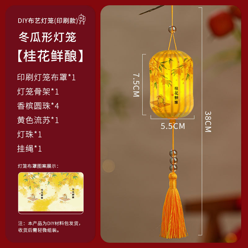 2025新款中秋节灯笼手工diy材料包布艺小灯笼幼儿园儿童中式花灯|undefined