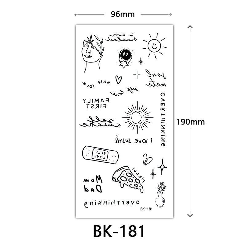Tatuaje Temporal de Flores Boceto de Papel de Transferencia al Agua, Impresión por Transferencia de Agua, para Cuerpo image 187