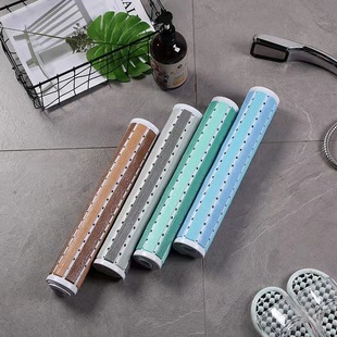 Two-color wood stripe bathroom non-slip mat non-slip wear-resistant absorbent