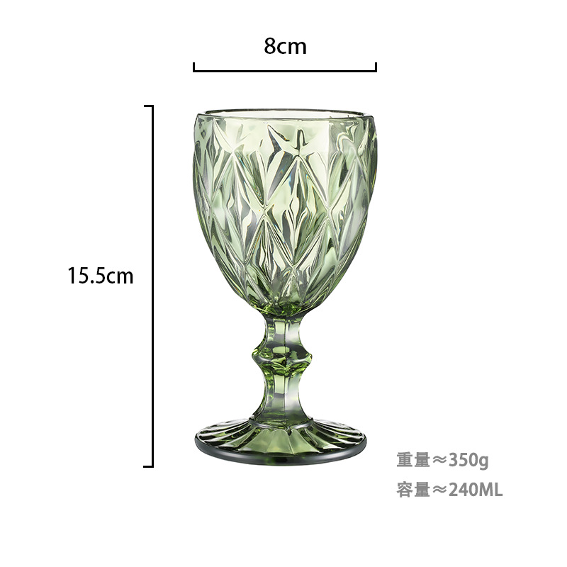 Copa de vino tallada al estilo europeo, vidrio grueso, para bodas, color retro, suministro directo de fábrica