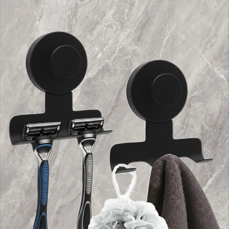 Cross-Border No-Drill Stainless Steel Suction Cup Razor Holder, Strong Traceless Detachable Reusable Shower Wall Hook Cross-Border No-Drill Stainless Steel Suction Cup Razor Holder, Strong Traceless Detachable Reusable Shower Wall Hook