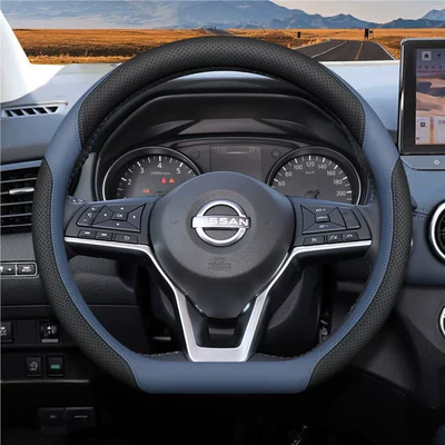 Suitable for Nissan Steering Wheel Covers for 14Th Generation Sylphy, Classic Teana, Qashqai, X-Trail, Sunny, and All-Season Universal Car Steering Wheel Covers (Steering wheel cover) - d-type-specific-deep-blue-all-season-model-standard