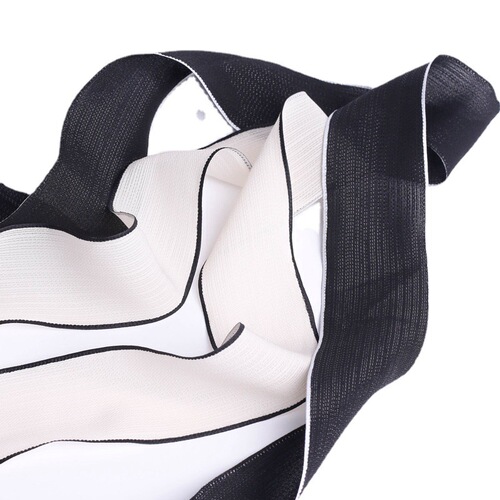 Korean style soft black and white bright silk vertical pattern ribbon DIY bow hair accessories flower shop flower packaging straw hat decoration