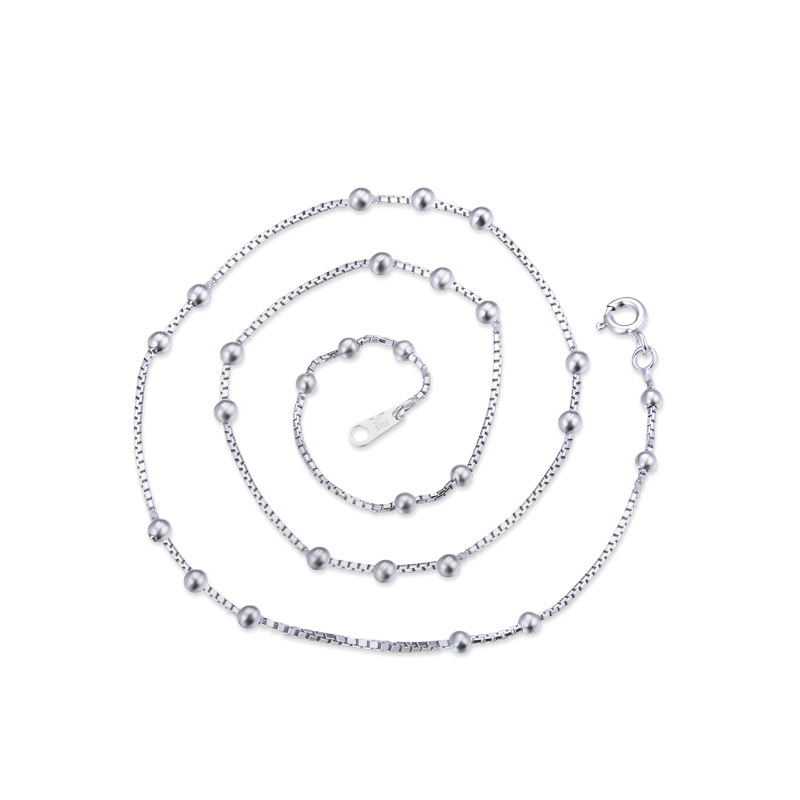Collar de plata esterlina s925 mujer cadena de plata sin colgante cadena de cuentas hombre cadena de clavícula cadena de suéter de alta calidad cadena de celana