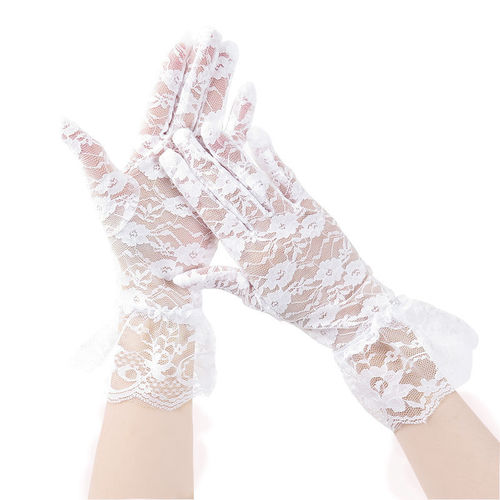 Manufacturer wholesale summer ladies driving black large lace sexy lace short sun protection gloves cycling outdoor