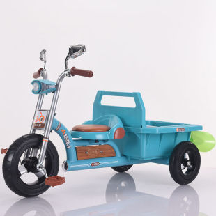 Tricycle Kidsren's Tricycle with Rear Bucket Large Compartment 2-6 Baby Bicycle Nostalgic Double Stroller Toy