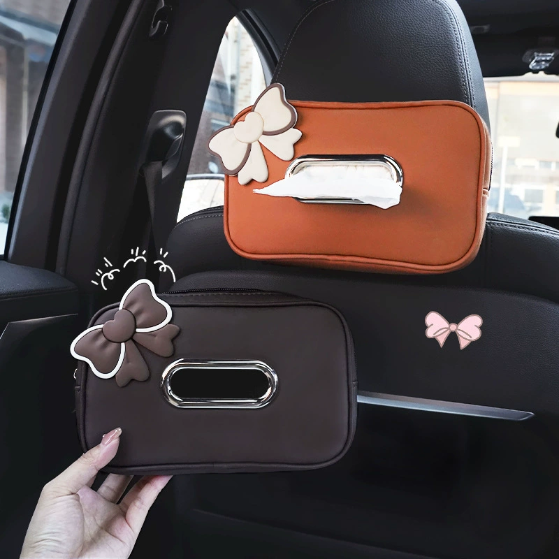 Новый стиль сиденья спинки бант автомобильная картонная коробка висит милый ребенок милые бумажные полотенца коробка автомобильная кожаная бумага