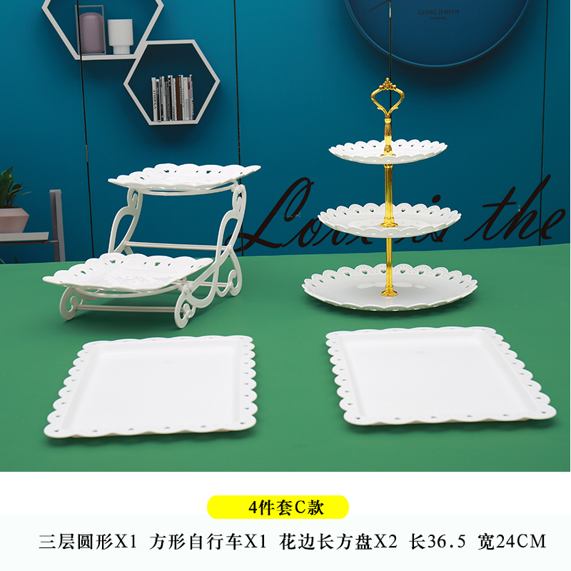 Fiesta de cumpleaños de postres estante de exhibición mesa de comida fría mesa de té bandeja de pasteles de bocadillos estante de postres de boda decoración