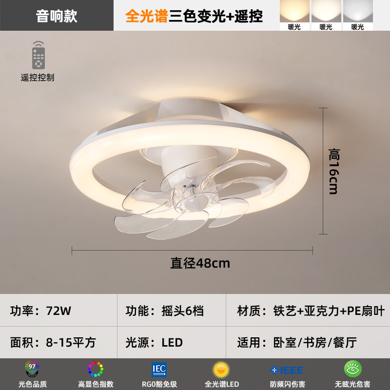 [Selección estricta] lámpara de ventilador 2025 nuevo estilo simple y moderno 360 grados sacude la cabeza de viento crema cama principal lámpara de techo