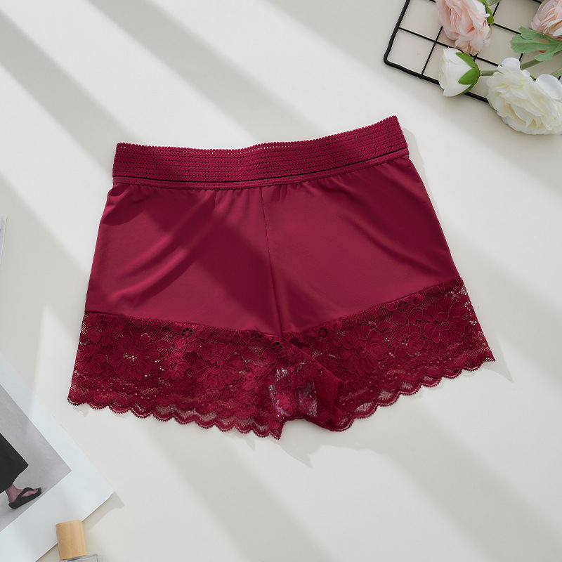 Nuevos pantalones de encaje de hielo para mujeres, encaje sexy, ropa interior de cintura alta transpirable, comercio exterior transfronterizo