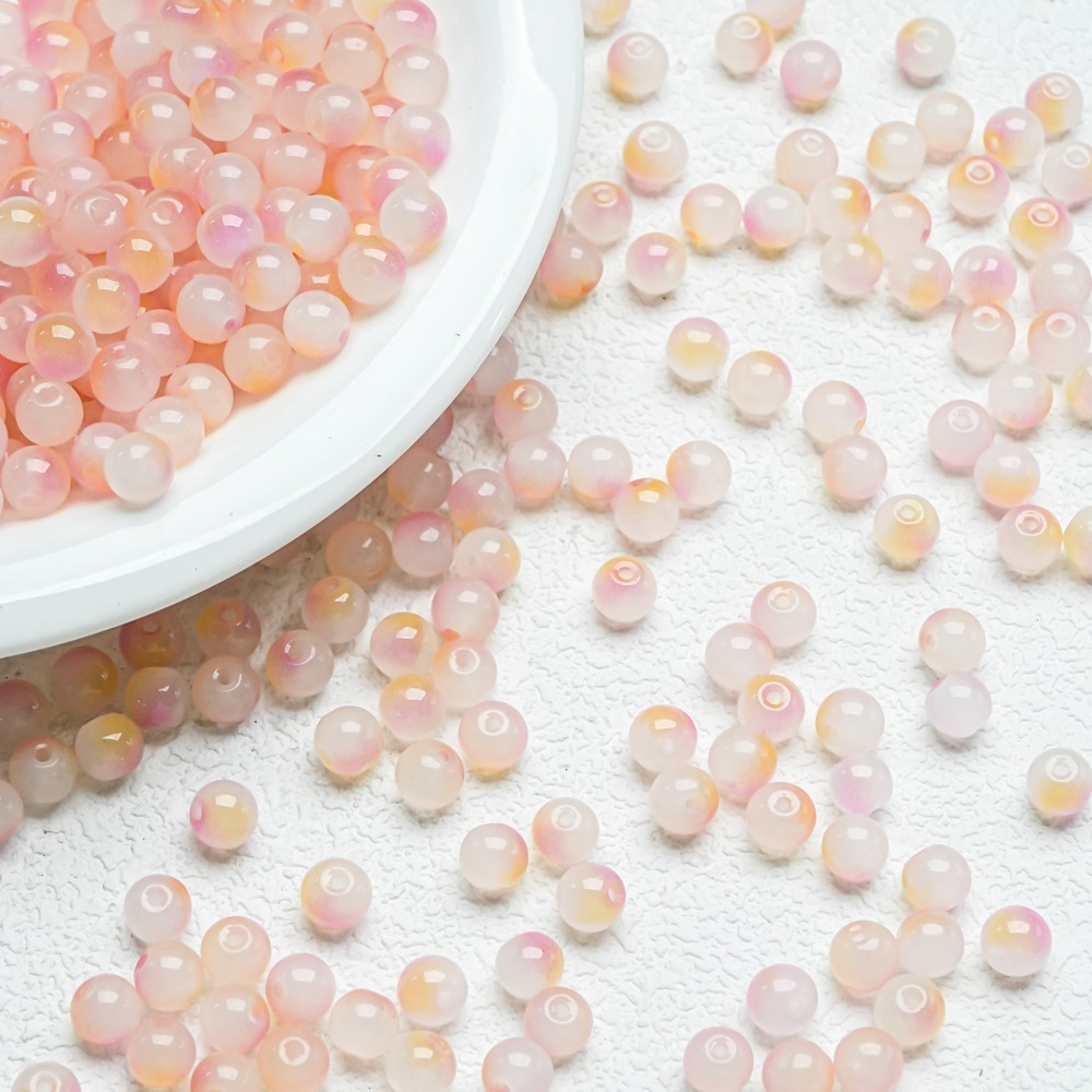 10mm de dos colores de gradiente de perlas de vidrio collar pulsera hecha a mano DIY pulsera cuentas redondas accesorios al por mayor