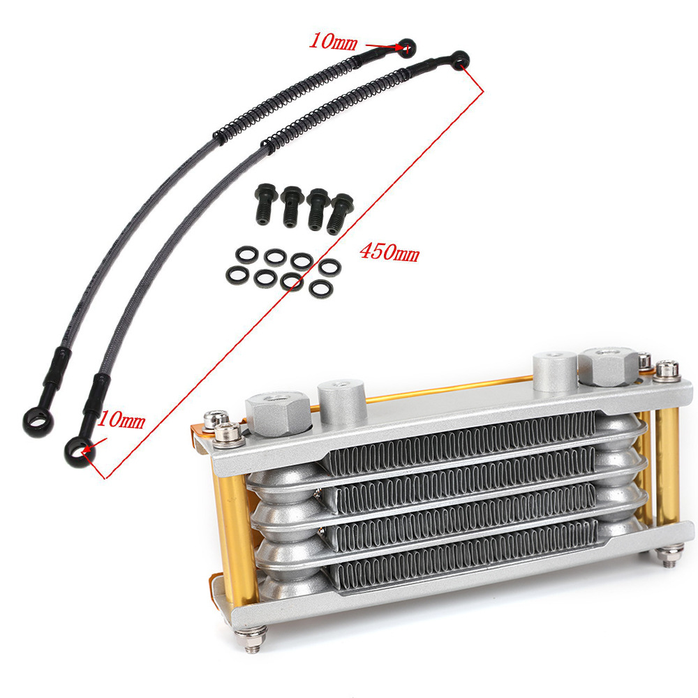 Off-road motorcycle modified oil cooler little monkey high race radiator four-color oil cooler fuel pipe screw