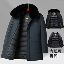 男士可脱卸内里加绒加厚棉衣2025冬季男装中老年爸爸保暖棉服外套