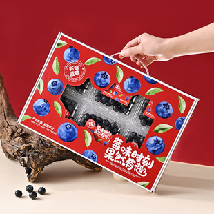 Blueberry Gift Box 0.75kg Packs Packaging Box Supermarket 6 Boxes of Yikeberry 125g Hand-Held Box Yikeberry Same Model