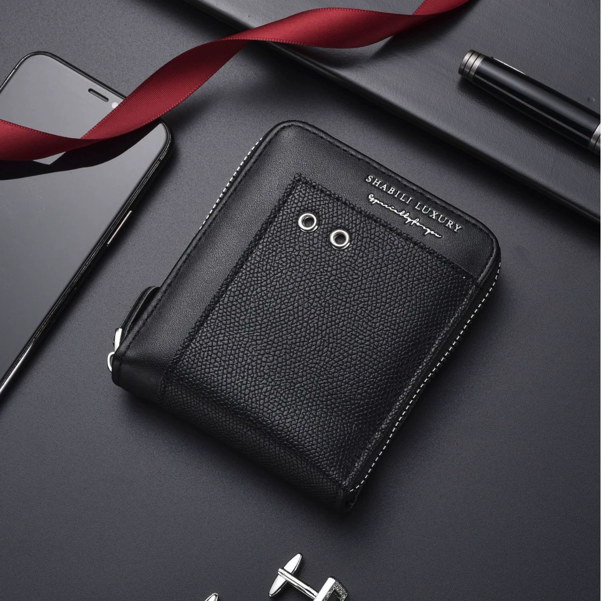 2025 Новый мужской короткий кошелек, повседневный ретро-кошелек на молнии для монет, мужской кошелек с несколькими слотами для карт, оптовая продажа