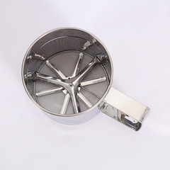 Stainless Steel Flour Sieve Semi-automatic Handheld Flour Filter Beater Sieve Cup Baking Tools Wholesale