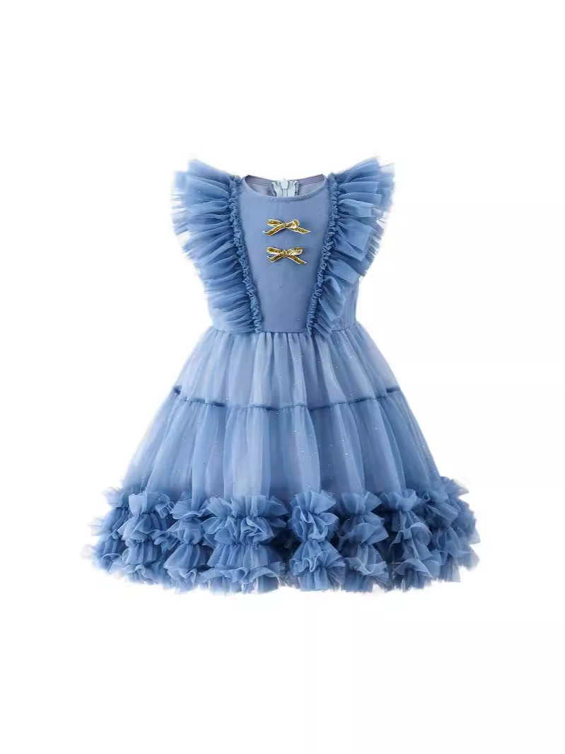 Осеннее платье с рукавами, детское вечернее платье, юбка для девочки, маленький принцесса костюм, западный стиль, Лолита стиль, подарок на день рождения