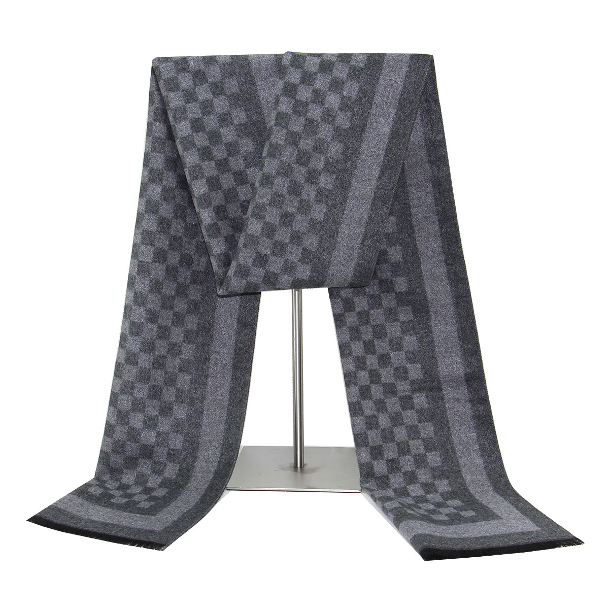 Sciarpa a quadri unisex Sciarpa calda invernale in misto lana da uomo_voghion.com